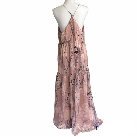 Reiss Freddie Paisley Print Maxi Dress Nude 10 - Picture 9 of 12